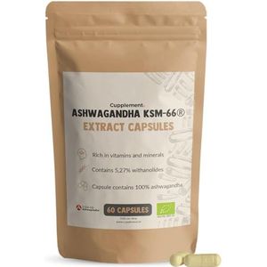 Cupplement - Ashwagandha KSM 66 - Capsules - 60 Stuks - 500 MG per Capsule - Biologisch