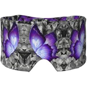 Slaapmasker met paarse vlinderprint, zachte huidvriendelijke oogbedekkingen, lichtblokkerend slaapmasker voor reizen, yoga, dutje