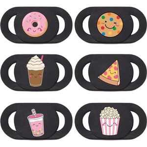 Mizi Webcam Privacy Cover Slide [6 stuks], schattige camerablokkersticker, bescherm uw privacy en veiligheid voor computer, laptop, tablets en telefoons - voedsel