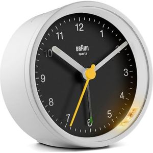 Braun BC12WB - Wekker - Analoog - Stil uurwerk - Wit - Zwart