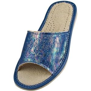 APREGGIO damesslippers – comfortabele pantoffels met holografische slangenprint van imitatieleer 36 EU