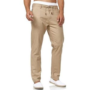 INDICODE Heren Veneto Pants | Stoffen broek van linnen & katoen Cornstalk 3XL