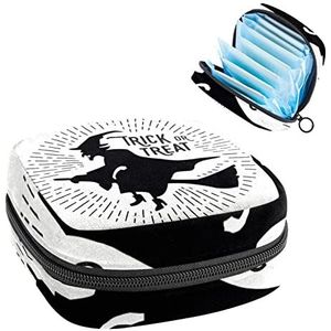 Halloween achtergrond (8) Periode Pouch Draagbaar, Tampon opbergtas voor maandverband, Meerkleurig, 4.7x6.6x6.6 in/12x17x17 cm