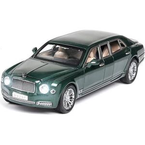 Casting Car Model Voor Bentley voor Mulsanne Grote maat Diecast 1/24 Legering Model auto Speelgoed Uitgebreid Zwart Hoge Simulatie Metalen auto 6 Deuren Speelgoed voor collectie (Color : Green)
