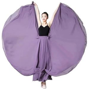 Flamencorok for vrouwen 180/360/540/720 graden volle cirkel swingrok Spaanse danskostuum Volwassen vloeiende geplooide gelaagde rok for optredens Halloweenfeest Rode krijt thema-outfit(Light purple_36