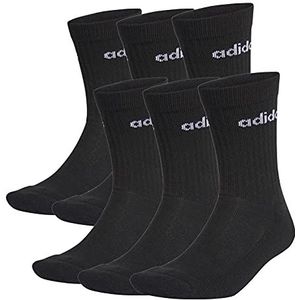 adidas Unisex sokken 3 strepen crew, 6 stuks, zwart2, 43/45 EU