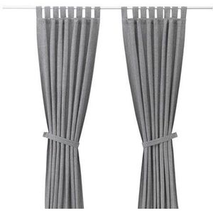 IKEA LENDA 2 gordijnen + embrasses in grijs; (140x300cm)