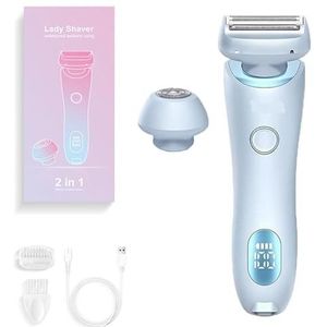 Duskofficial Razor Glide Pro 3.0 Shaver 2 in 1 for Women, Dusk Waterproof Electric Razor, Removable Head (Blue)