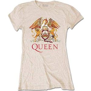 Queen 'Classic Crest' (zand) getailleerd T-shirt voor dames