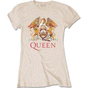 Queen 'Classic Crest' (zand) Womens Fitted T-Shirt