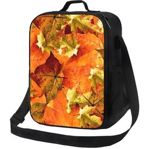 EgoMed Lunchtas, duurzame geïsoleerde lunchbox herbruikbare draagtas koeltas voor werk schoolmooie herfstbladeren