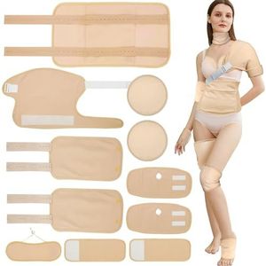 11 stuks ricinusolie pack wrap kit biologisch katoen lever detox pads herbruikbare ricinusolie packs voor schouder handen nek knie dij armen machine wasbaar