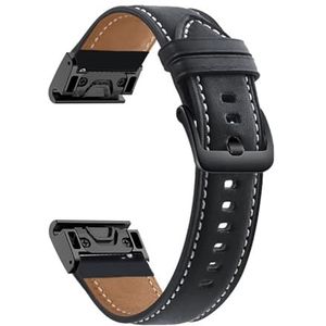 LUGEMA 22 Mm Lederen Sport Vervangende Horlogeband Compatibel Met Garmin Fenix ​​7 6 Pro 5 MARQ EPIX Approach S62 945 Armband Easy Fit Horlogeband (Color : Black bk, Size : For Fenix 7)