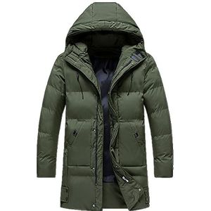 Winterjas heren gewatteerde parka's jas lange parka's jassen heren, Leger Groen, XXL