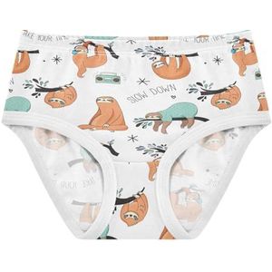 YOUJUNER Meisjesondergoed Leuke Dier Luiaard Patroon Peuter Slipje Katoenen Broek Kleine Meisjes Slips Comfort Kids Onderbroek, Meerkleurig, 3 jaar