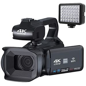 64MP Digitale Video Camera For Fotografie Volledige 4K 60FPS Vlog Camcorder Live Stream WIFI Webcam Autofocus Videorecorder HD camera (Color : No SD Card, Size : With Light)