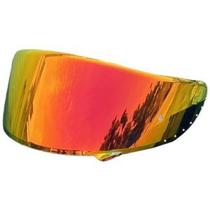 Motorhelm vizier lens, Helmvizier, CWR-1 gezichtsscherm vervangend Z7 UV-beschermend krasbestendig helmvizier for Z7 RF-1200 NXR X14 RF-SR X-Spirit (goud)(Revo Deep Red)