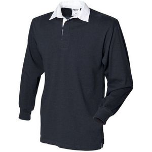 Front Row Heren Sport Rugby Shirt, lange mouwen (XLarge) (zwart), zwart