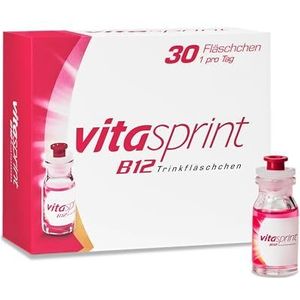 Vitasprint B12 Drinkflesjes – geneesmiddel met hoge dosis vitamine B12 en eiwitbouwstenen voor geestelijke en fysieke energie – 1 x 30 drinkflesjes, vloeistof