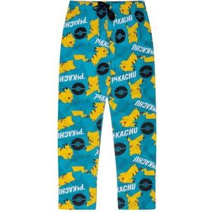 Pokemon - Pikachu 100% Katoen Pyjama Broek voor Heren, Pikachu, L, Blauw