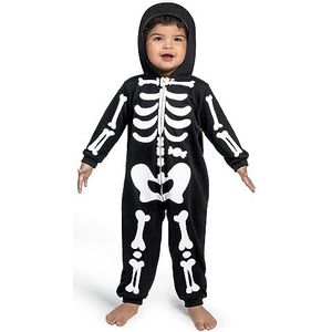 Spooktacular Creations Baby Unisex skelet onesie dierenkostuum eendelige pyjama zip up romper met capuchon jumpsuit Halloween XS (3-4 jaar)