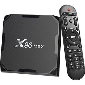 X96 Max plus Smart TV Box 4 GB 32 GB Android TV Box 9.0 Amlogic S905X3 Quad Core Media Box, ondersteuning 4K/3D/2.4 & 5G WiFi/BT 4.0/HDMI 3.0 Lan Smart Media Player met Afstandsbediening