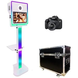WideMeet Witte Draagbare Camera Spiegel Fotocabine Met 15.6 Inch Touchscreen Selfie Photobooth Machine DSLR Booth voor Bruiloft Feest Evenement