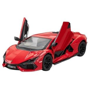 Schaalmodel auto 1:24 For Lamborghini REVUELTO Lichtmetalen Spuitgietmodel Sportwagen 4 Deuren Kunnen Open, Geluid En Licht Replica Model Auto(Red)