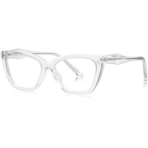 moomoobird Cat Eye Bril voor Vrouwen TR90 Frame Vierkante Retro Bril Vrouwelijk, transparant