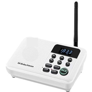 Draadloze intercoms, 1 mijl lange afstand draadloos intercomsysteem for thuiskantoor, kantoorruimte, kamer-naar-kamercommunicatie.(1 Unit White)