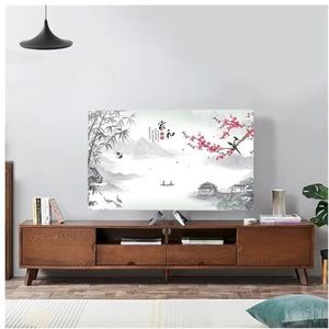 WLTYSM TV Covers Voor Buitenshuis Landscape Elastic Force TV Cover TV Stofdoek 81 - 189 cm Eenvoudige en Moderne Chinese Stijl Buitenshuis Tv Beschermende Behuizing (03,75 inch)