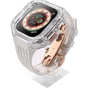 OFWAX Clear Case Rubber Strap Modificatie Kit,Voor Apple Watch Ultra 8 49mm Serie Horloge, DIY Modificatie Luxe Rubberen Band Bezel Armband, 49MM, agaat