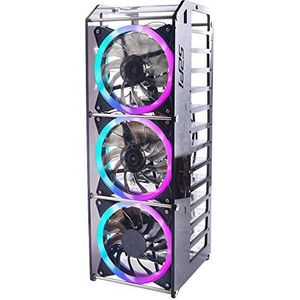 GeeekPi Raspberry Pi Cluster Rack Case - Stabiliserende 12-laags behuizing met 120mm RGB LED 5V ventilator voor Pi 4B/3B+/3B/2B/B+ en Jetson Nano