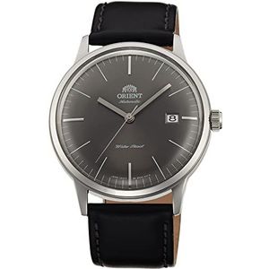 Orient Heren analoog automatisch horloge met lederen armband FAC0000CA0, zilver-zwart-grijs, Band