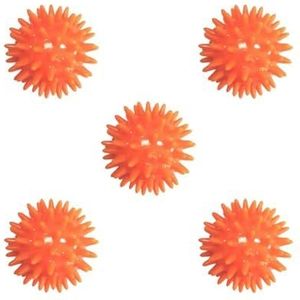 5 Set van Spike Massage Bal Oefening Voet Massage Bal voor Rug Hand Palmen Voeten Zolen Oranje, 6 cm