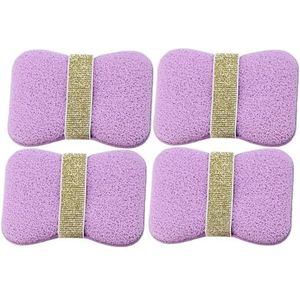 Dubbelzijdige Badschuimzak, 2-in-1 Exfoliërende Zeep, Dubbelzijdige Exfoliërende Mesh-zak Met Handvat, Draagbare, Leuke Zeep, Gezichtsreiniger, Spons(Purple*4)