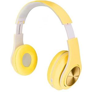 Over-ear-koptelefoon, RGB -hoofdtelefoon, Heldere Bas, Opvouwbaar en Stabiel voor Telefoon en Tablet (Geel)