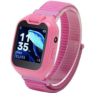 Smartwatch voor Kinderen, 1,54 Inch ABS PC 2-weg Spraakoproep Smartwatch voor Kinderen IP67 Waterdicht met Wekker voor Klaslokaal (Roze)