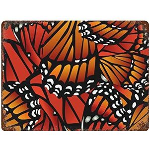 Monarch vlinder patroon creatieve tinnen bord retro metalen tinnen bord vintage wanddecoratie retro kunst tinnen bord grappige decoraties cadeau grappig