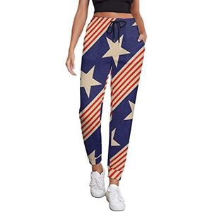 Patriotic Usa Stars Atletische joggingbroek voor dames, joggingbroek, loungebroek met zak