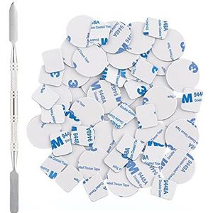 Allwon 56 stks metalen stickers voor magnetische palet lege oogschaduw make-up palet + depot spatel (28 stks ronde + 28 stks vierkante)