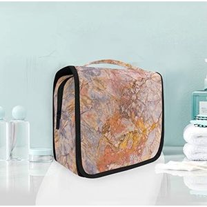 Hangende opvouwbare toilettas cosmetische tas kunstwerk rood marmer abstracte make-up reisorganisator tassen tas voor vrouwen meisjes badkamer