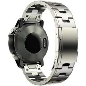 Geschikt for Garmin 22 mm 26 mm Quick Fit titanium metalen horlogeband armband Geschikt for Fenix ​​7X 7 Solar / 6 Pro / 5 Plus/Instinct/Epix Gen2 band (Color : Titanium color, Size : 26mm Fenix5X 5