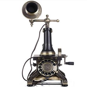 Telefoon Telefoon Thuis Woonkamer Bedrade Knop Telefoon Retro Graveren Kantoor Vaste vaste lijn (A)