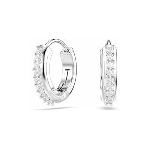 Swarovski Matrix ringoorbellen, Ronde slijpvorm, Wit, Rodium toplaag