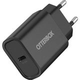 OtterBox Standard EU 20W USB-C PD-wandoplader, Snelle oplader voor smartphone en tablet, getest op vallen, robuust, ultraduurzaam, Zwart, Zonder Verpakking
