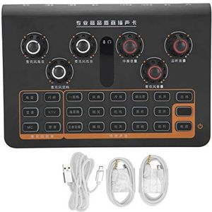 Q8 Portable Tuning Sound Card Portable Externe Geluidskaart met 16 Audio Controller voor Telefoon Computer PC Mic Webcast Live