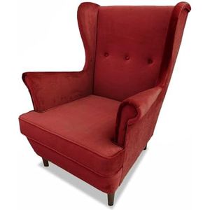 SILKMARKS® Designer oorfauteuil met hoogwaardige bekleding - 11 kleurvarianten beschikbaar - Robuuste fauteuil met optimale gezelligheid - ontspanning in luxe kwaliteit (rood)