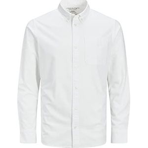 JACK & JONES Brook Check Oxford-hemd, wit/Pasvorm: slanke pasvorm, XL