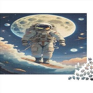 Astronauten Houten legpuzzels, sequentiële puzzel, teaser, bloemen, puzzelspel, uitdagende educatieve spellen voor volwassenen en tieners voor koppels en vrienden, 500 stuks (52 x 38 cm)